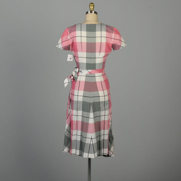 XS 1950s Dress Pink Plaid Cotton Sanforized Day Dress – Style & Salvage