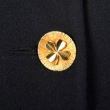 Extraordinary Chanel Black Cashmere Princess Coat with Clover Buttons