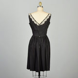 Small1950s LBD Little Black Dress Cotton Sleeveless