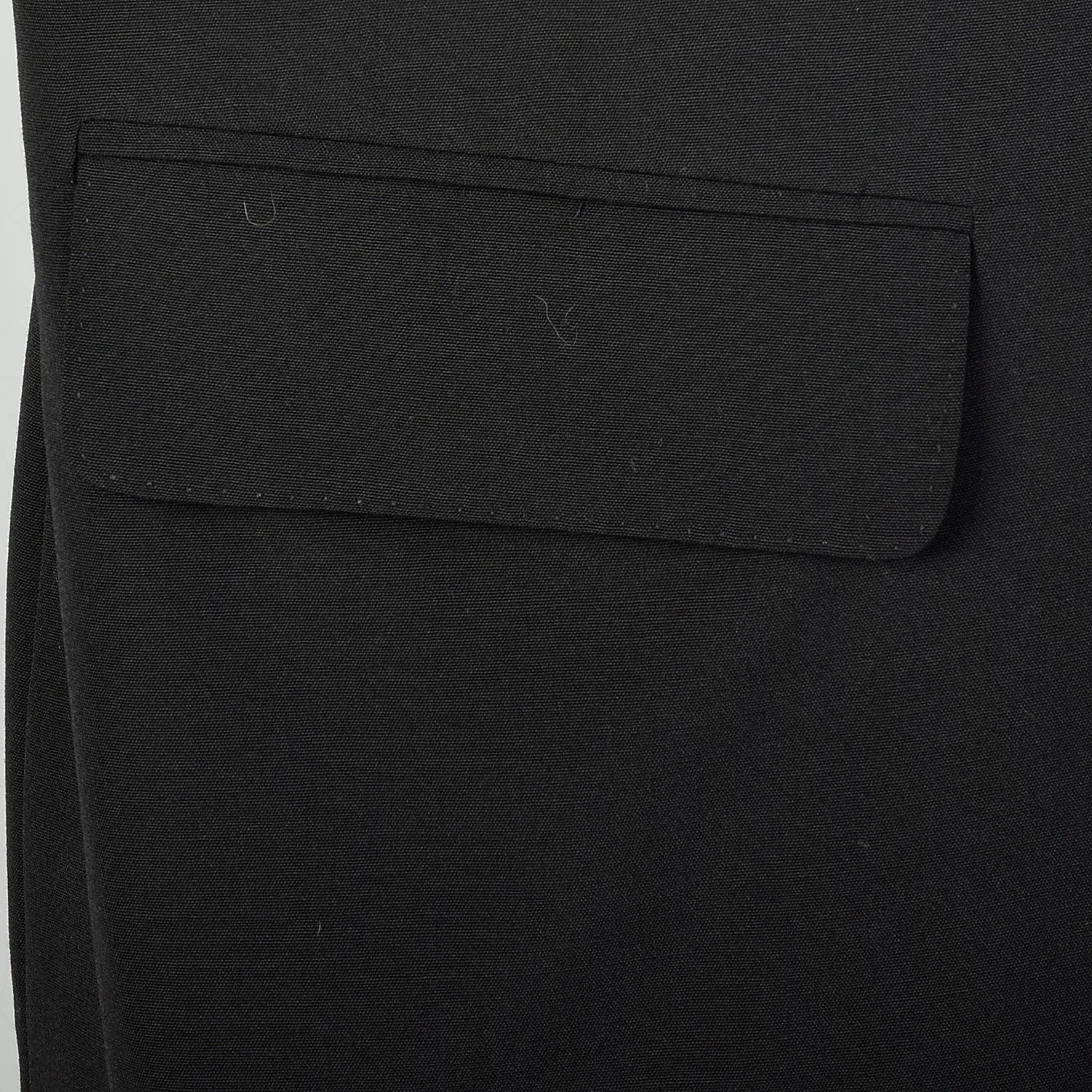 Small 2000s Ann Demeulemeester Vintage Designer Black Tuxedo Jacket Long Sleeve Wrap Dress