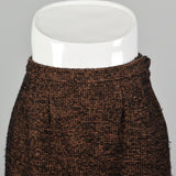 Small 1960s Skirt Brown Tweed Bouclé