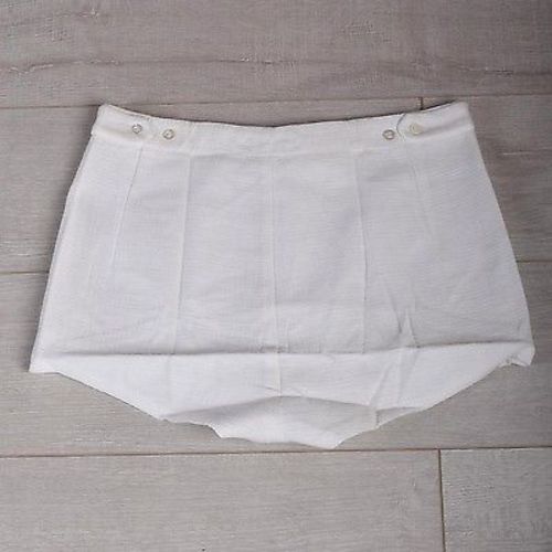sz34 Deadstock 1960s Men's White Cotton Knit Mini Short Shorts