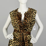 Medium 1960s Leopard Jumpsuit Rayon Velvet Palazzo Sexy Loungewear