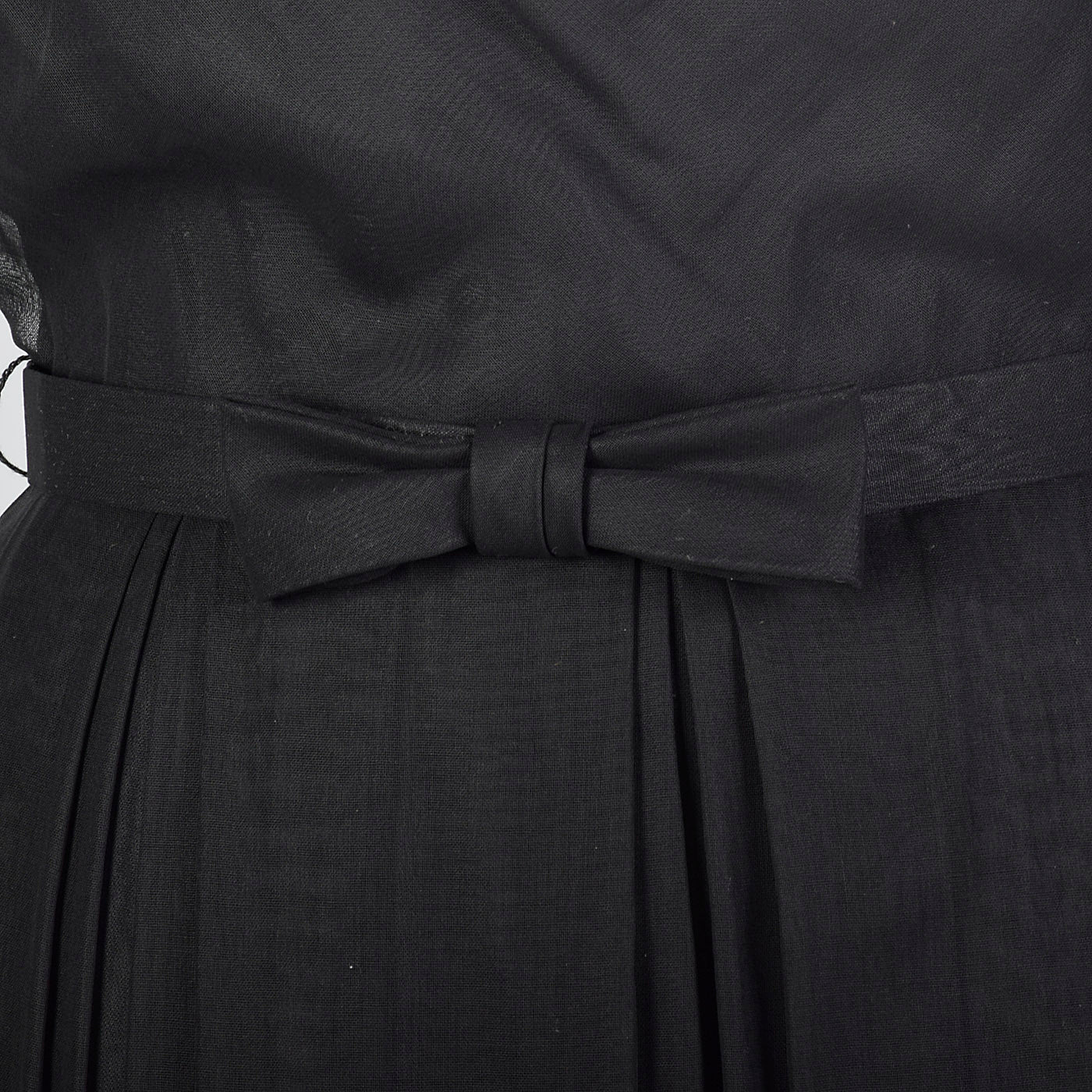 1950s Classic Little Black Dress with Draped Neckline