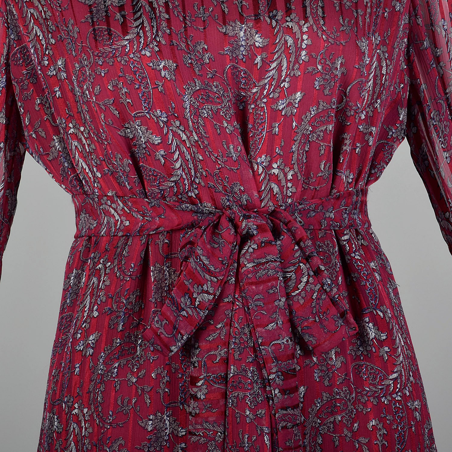 Large 1980s Pleated Silk Dress