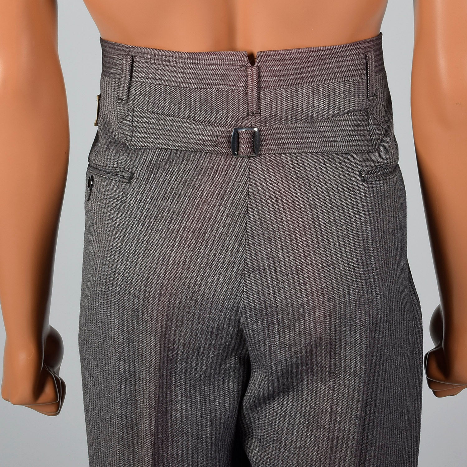 Large 1940s Deadstock Men's Belt-Back Rayon Pants