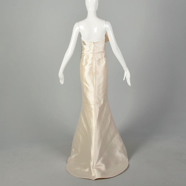 Large Eleni Elias Formal Gown Strapless Asymmetric Minimalist Wedding Dress