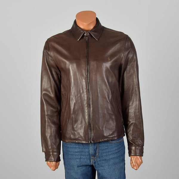 Medium Polo Ralph Lauren Brown Leather Jacket – Style & Salvage
