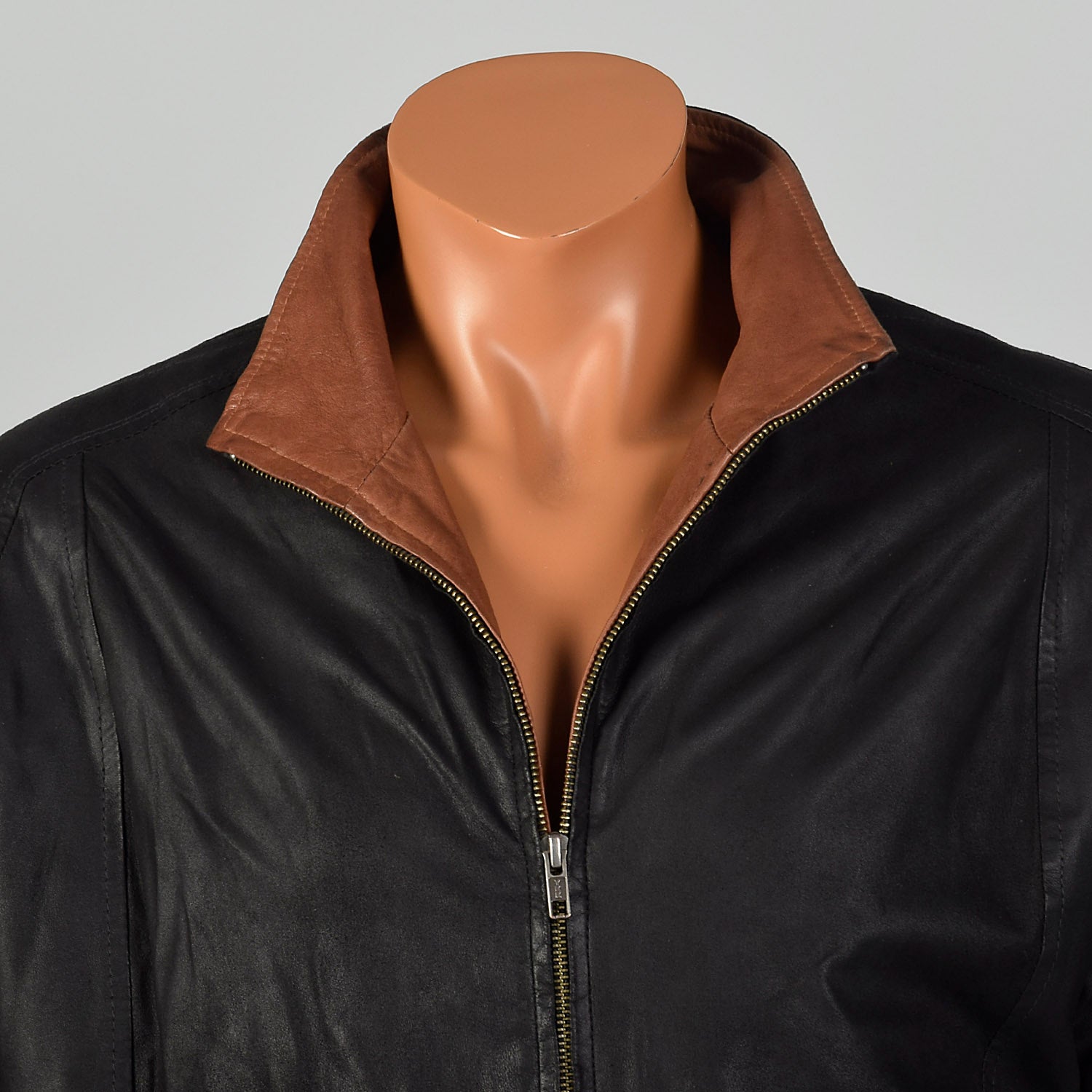 Large Remy 1990s Black Leather Bomber Jacket