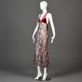 1930s Bias Cut Silk Halter Dress