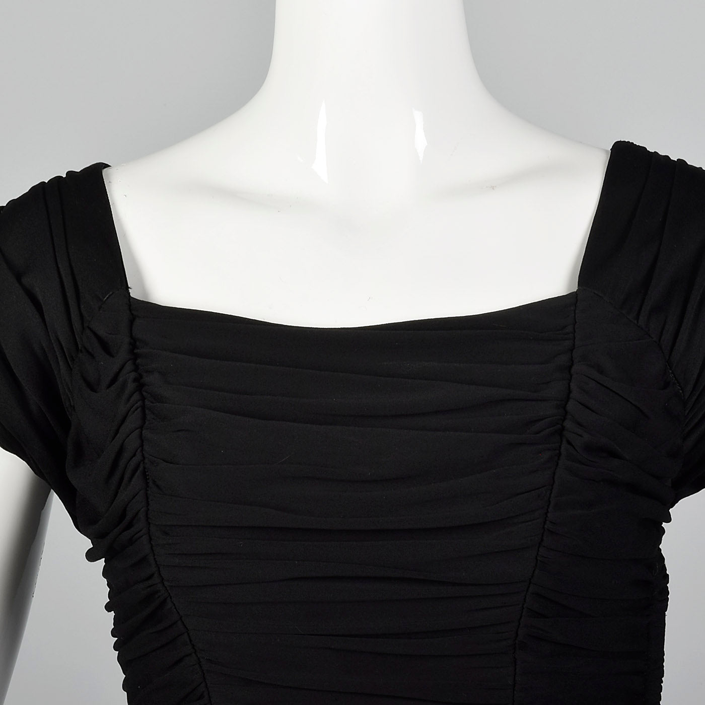 1940s Black Taffeta Dress