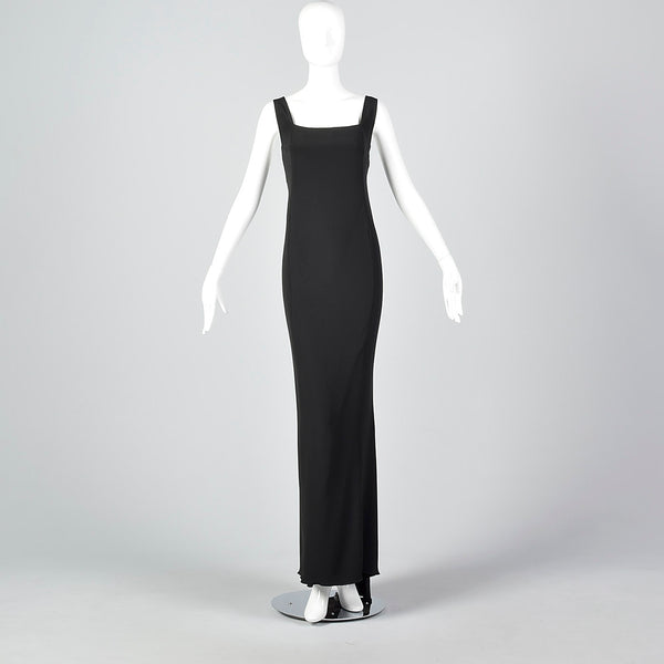 1990s Valentino Boutique Backless Long Black Evening Gown  Style & Salvage