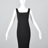 1990s Valentino Boutique Backless Long Black Evening Gown