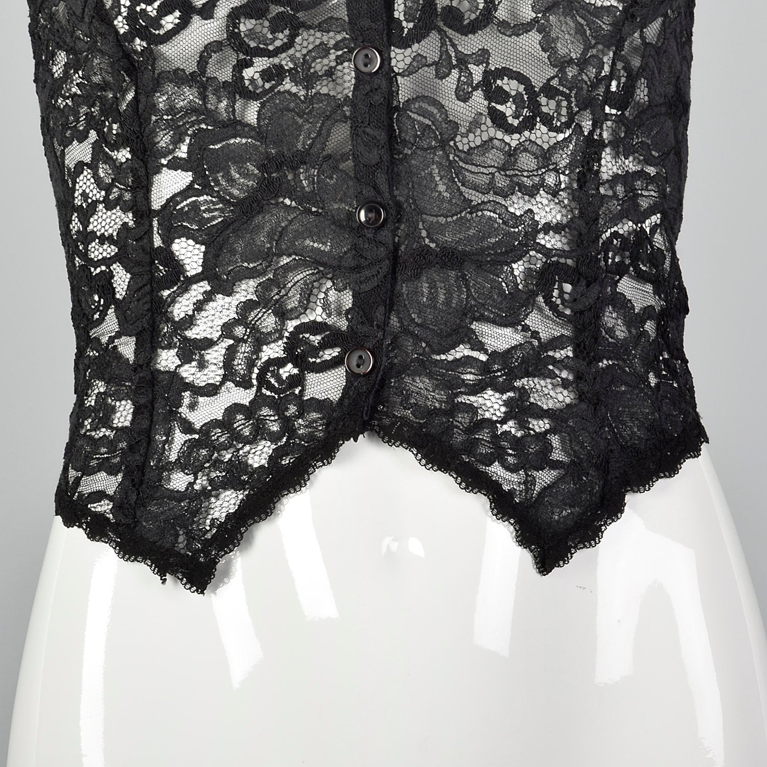 1970s Black Lace Vest