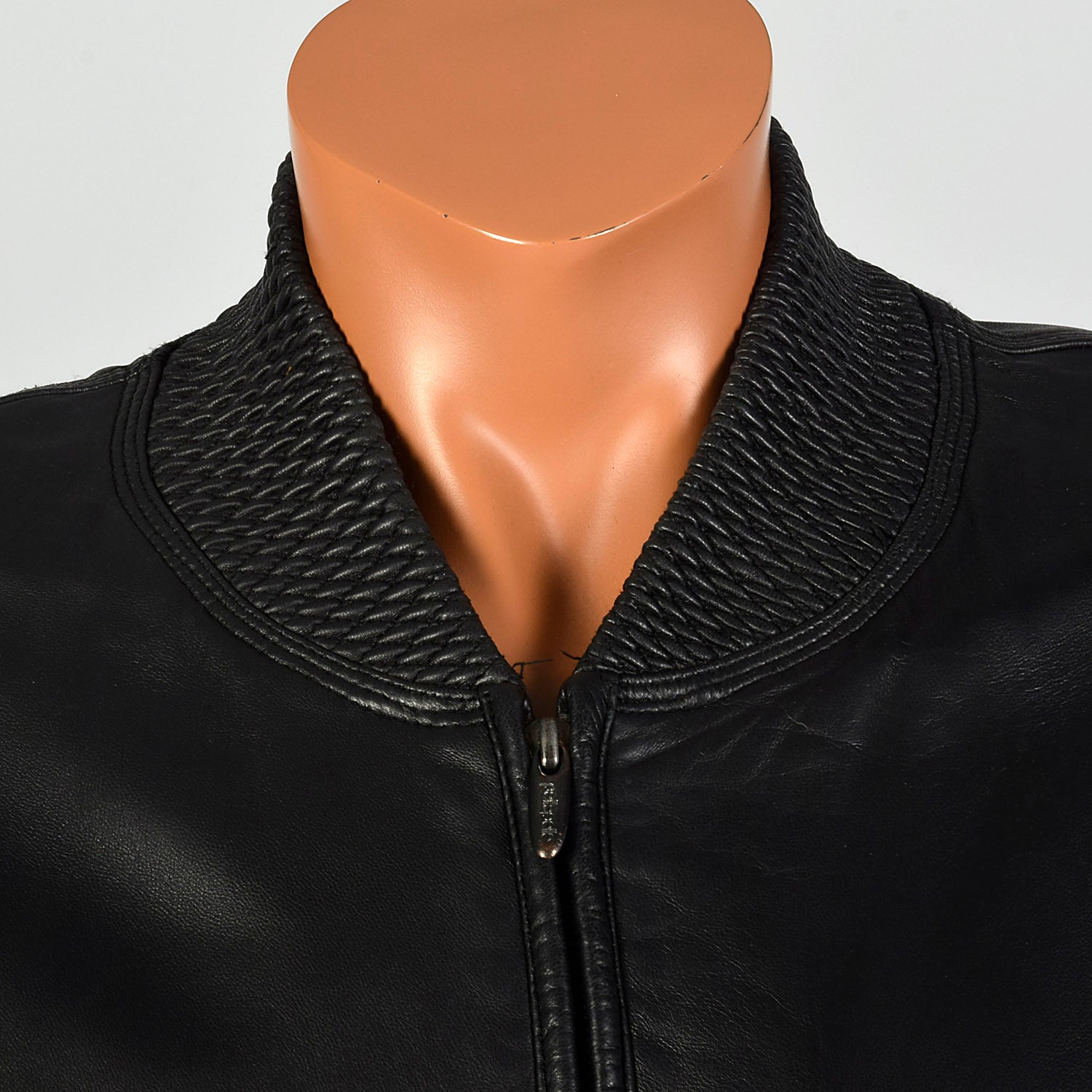 Large-XLPelle Pelle Black Leather Bomber Jacket