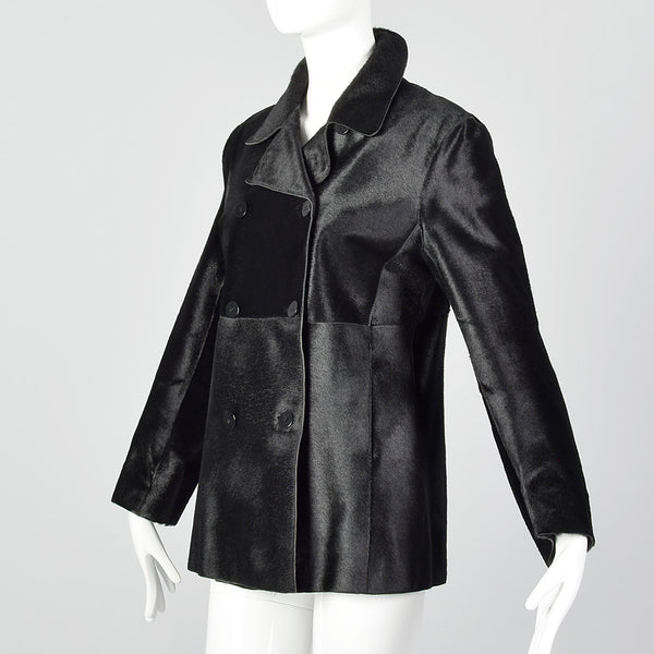 ジャケット・アウター 90s DONNA KARAN horsehide half coat BLKの通販