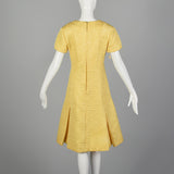 1960s Christian Dior Yellow Brocade Shift Dress