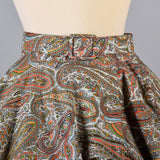 1950s Glitter Paisley Print Full Circle Skirt