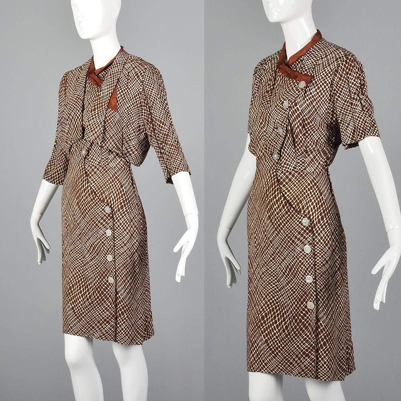 1930s Asymmetric Dress and Jacket Set