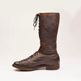 1920s Men's Brown Leather Lace Up Monkey Boots