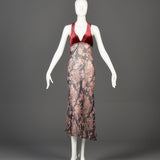 1930s Bias Cut Silk Halter Dress