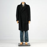 1920s Men's Black Wool Overcoat