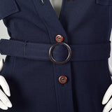 Small 1970s Navy Blue Jumpsuit