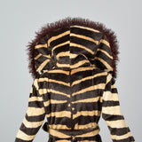 Incredible Mongolian Lamb and Faux Zebra Coat with Dramatic Collar