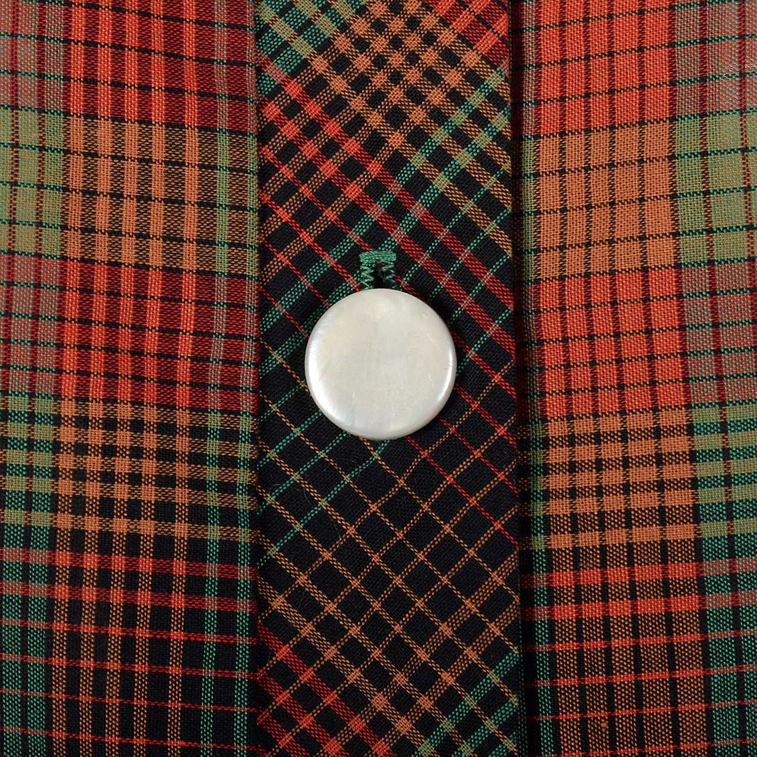 Small 1950s Red and Green Plaid Day Dress