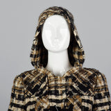 Chanel Full Length Tweed Maxi Coat with Toggle Closures & Hood