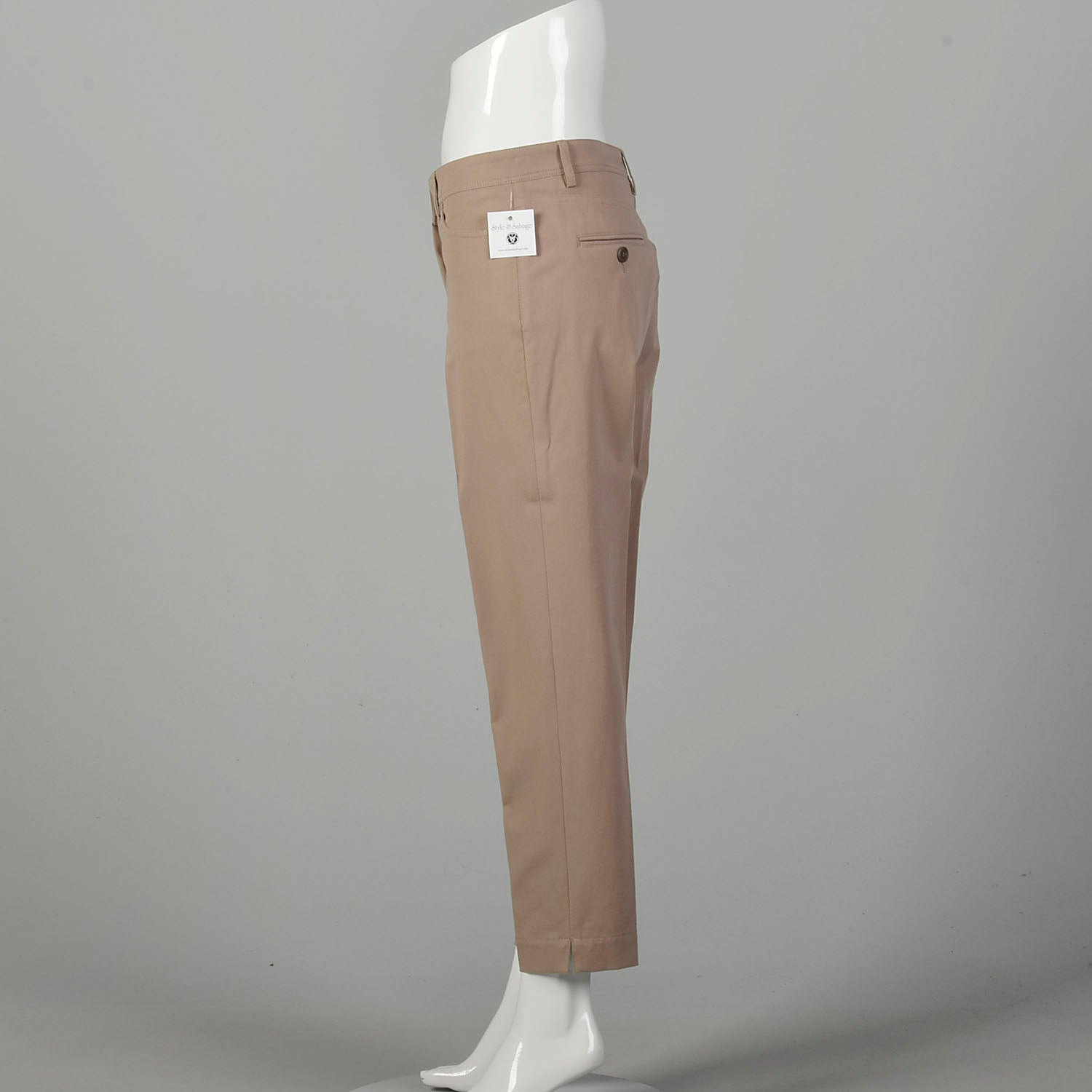 Brunello Cucinelli Khaki Capri Pants Tapered Leg Designer