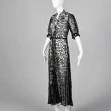1930s Black Lace Negligee