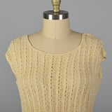 1920s Cream Cable Knit Dress