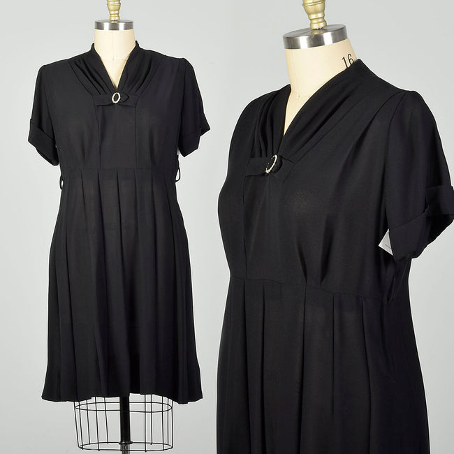 3XL 1950s Little Black Dress Short Sleeve Plus Size Sheer Volup LBD