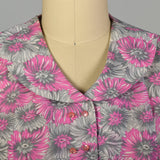 3XL 1950s Pink Floral Day Dress Short Sleeve Summer Volup