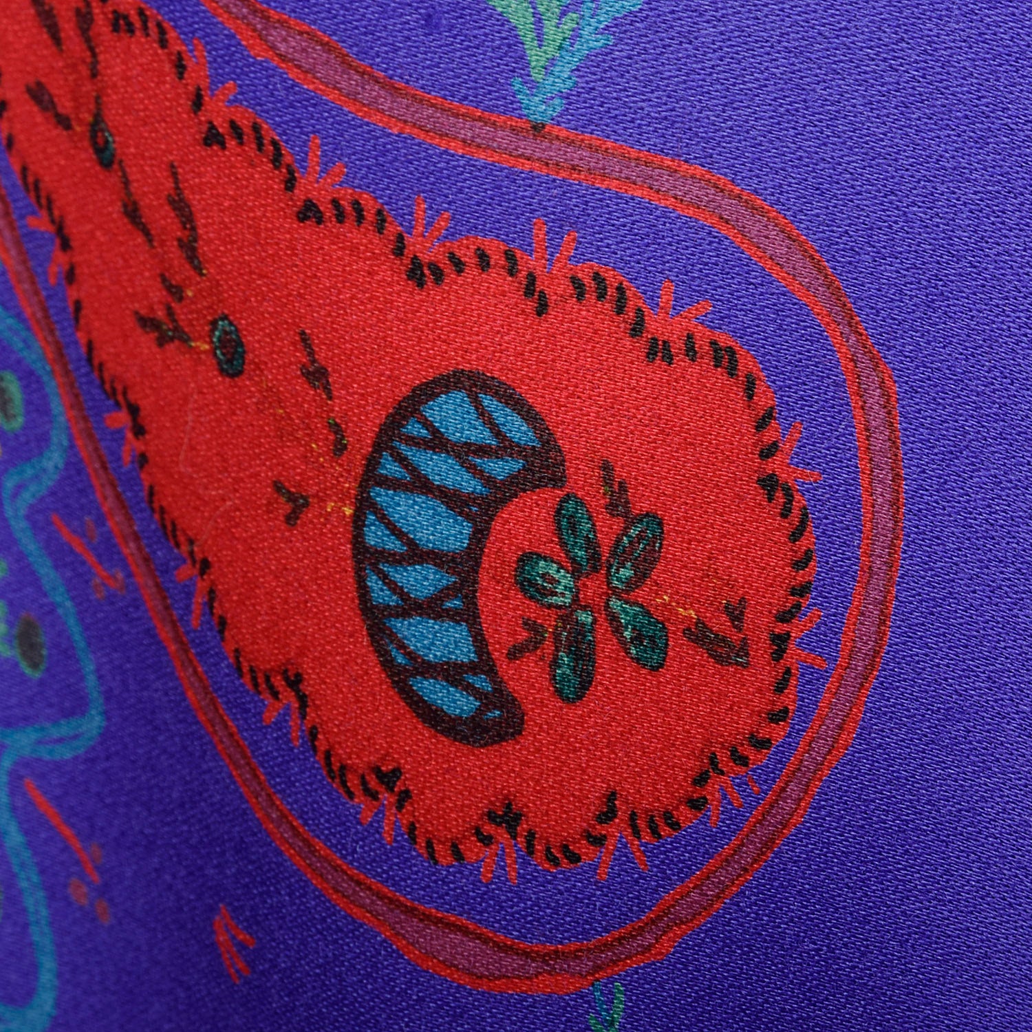 Emanuel Ungaro Paisley Print Purple Tapestry Shawl