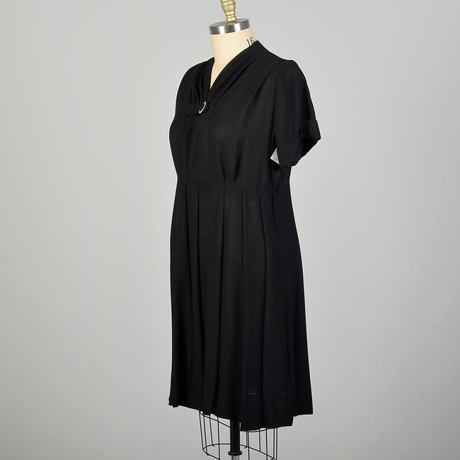 3XL 1950s Little Black Dress Short Sleeve Plus Size Sheer Volup LBD