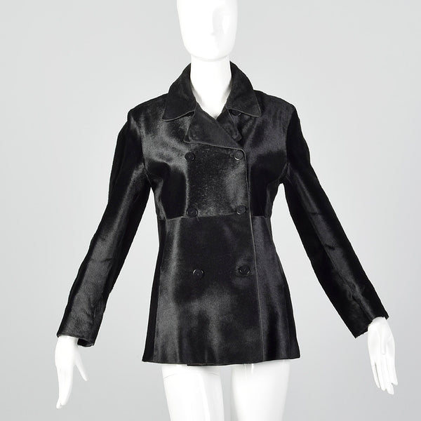 1990s Donna Karan Signature Black Pony Hair Coat – Style & Salvage