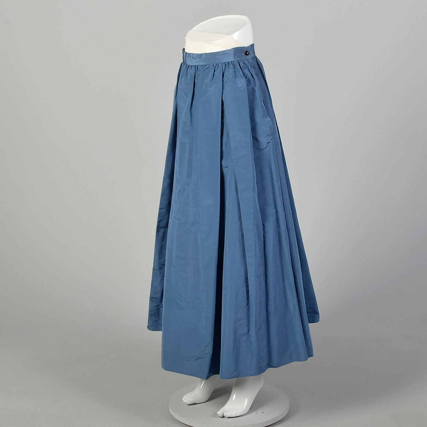 Small 1970s Taffeta Evening Skirt Blue Formal Maxi Dressy Separate