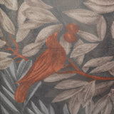 1980s Anne Klein Grey Leaf and Bird Print Blouse