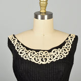 Small1950s LBD Little Black Dress Cotton Sleeveless
