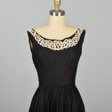 Small1950s LBD Little Black Dress Cotton Sleeveless