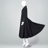Extraordinary Chanel Black Cashmere Princess Coat with Clover Buttons