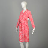 Small 1970s Liza by Lilly Pulitzer Dress Hot Pink Print Barbie Shirtwaist Dress