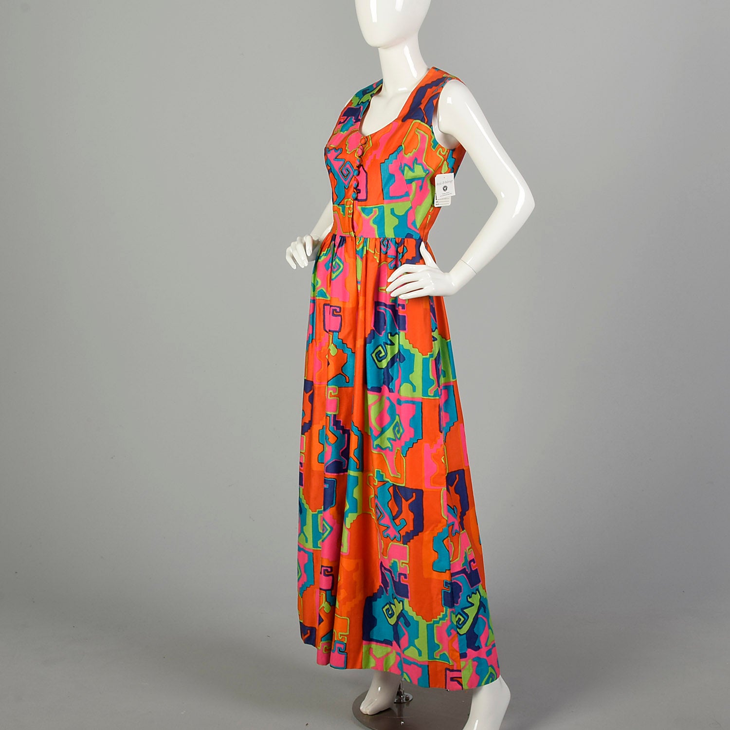 Small 1960s Palazzo Pant Jumpsuit Eddy George Colorful Geometric