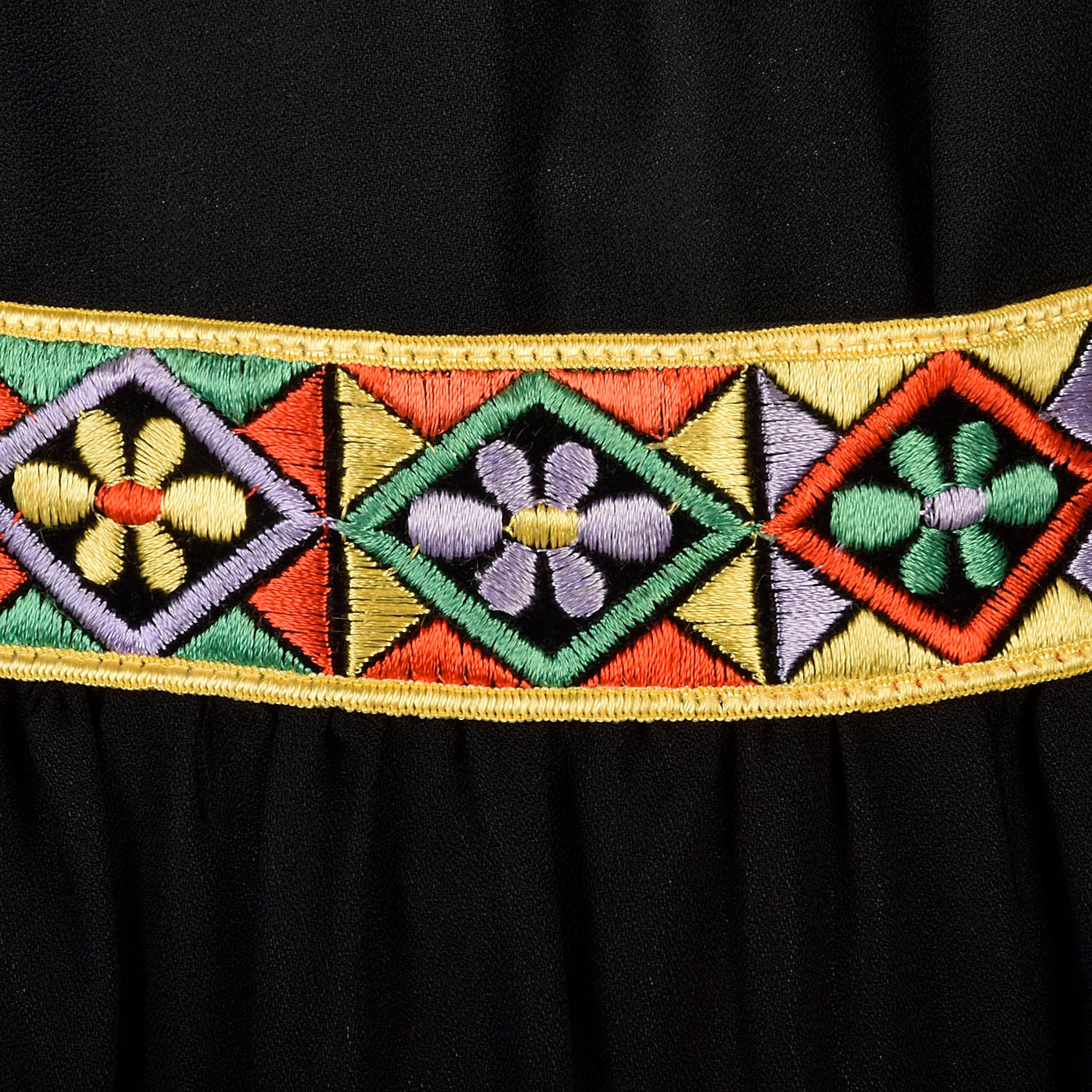 Large 1970s Ensemble Maxi Skirt Two Piece Blouse Hippie Sheer Bishop Sleeve