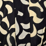 1940s Black and White Print Dress with Sheer Overlay