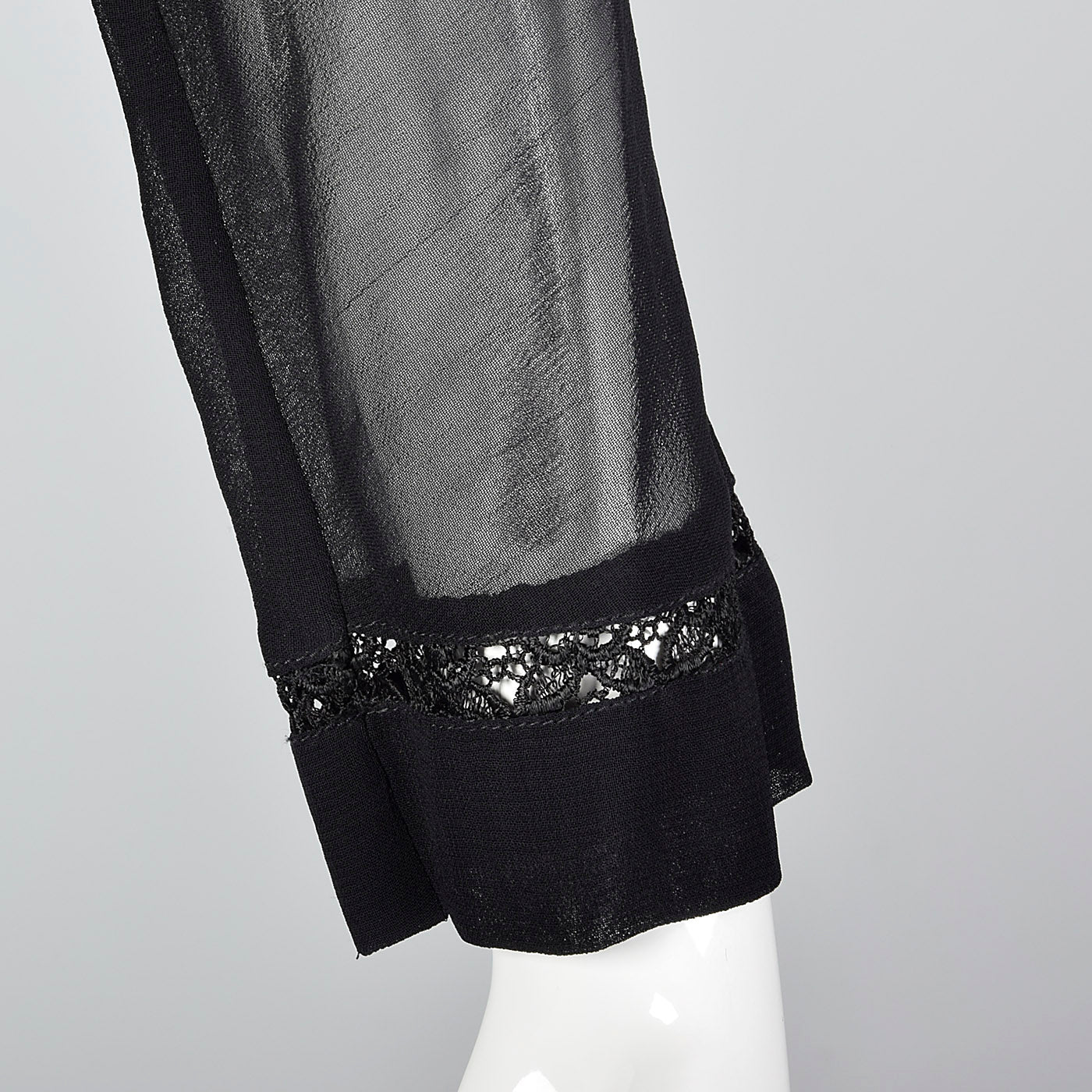 1990s Sheer Black Dress with Pink Lining