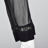 1990s Sheer Black Dress with Pink Lining