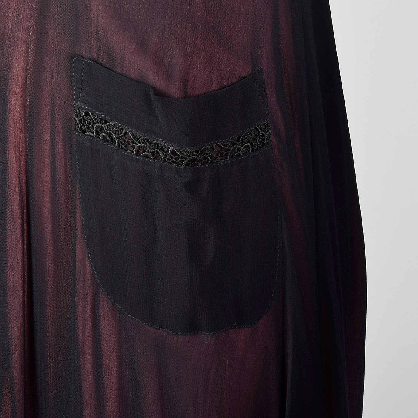 1990s Sheer Black Dress with Pink Lining
